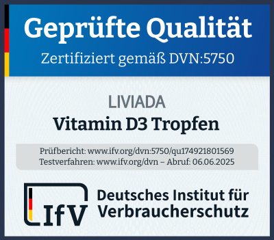 LIVIADA Vitamin D3 Tropfen - Geprüfte Qualität gem. DVN:5750 vom IfV