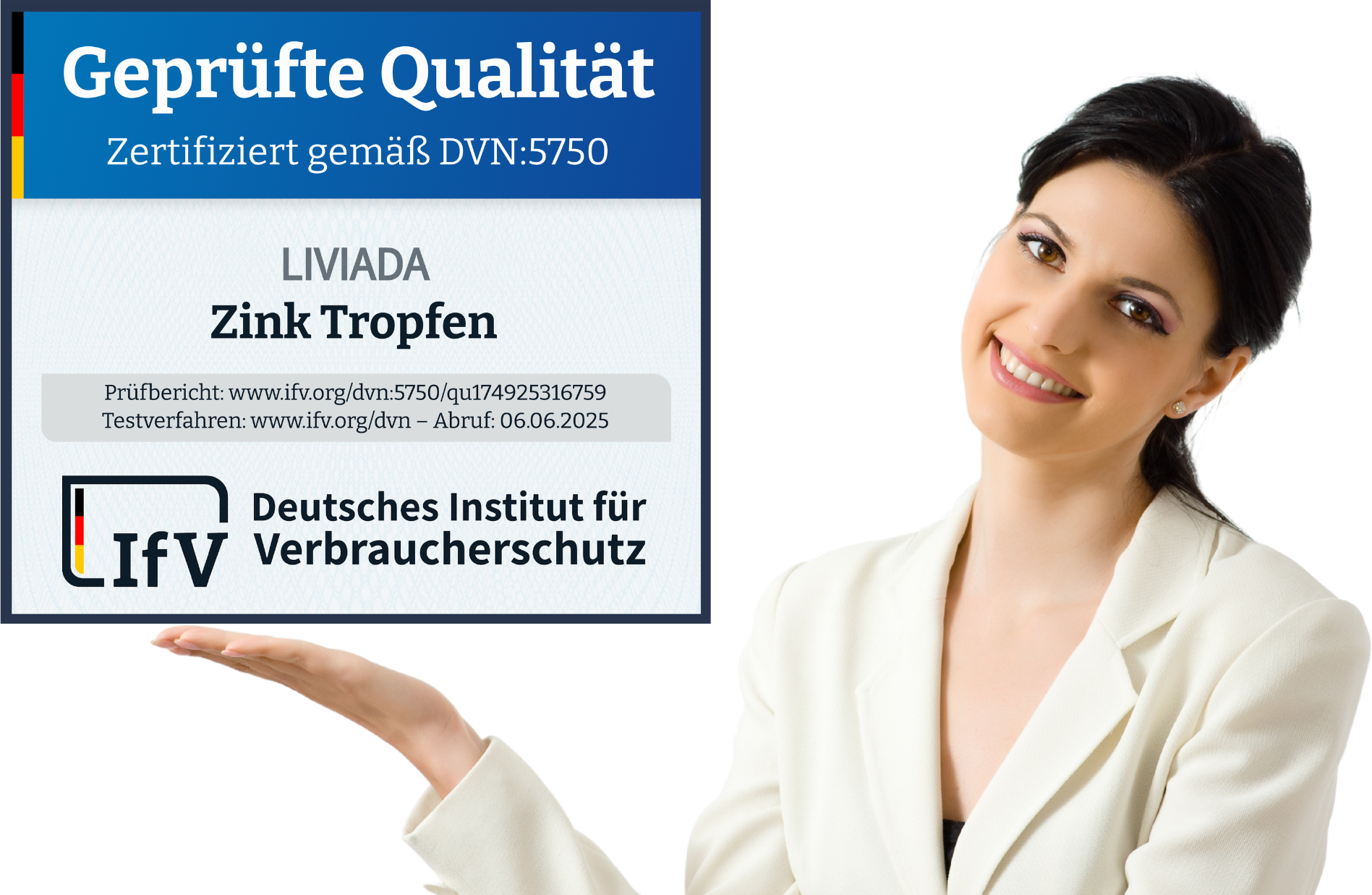 LIVIADA Zink Tropfen - Geprüfte Qualität gem. DVN:5750 vom IfV